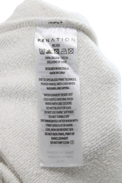 PE Nation Womens Jogger Pants Beige Organic Cotton Athleisure Size XS