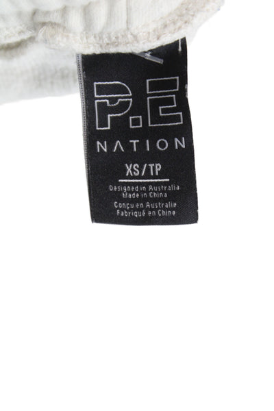 PE Nation Womens Jogger Pants Beige Organic Cotton Athleisure Size XS