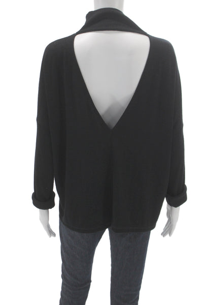 Rag & Bone Women Pullover Sweater Black Mock Neck Long Sleeve Size L