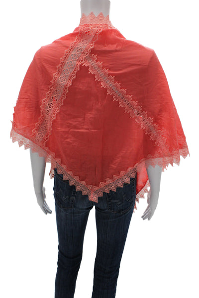 Charo Ruiz Womens Cotton Lace Detail Wrap Shawl Pink