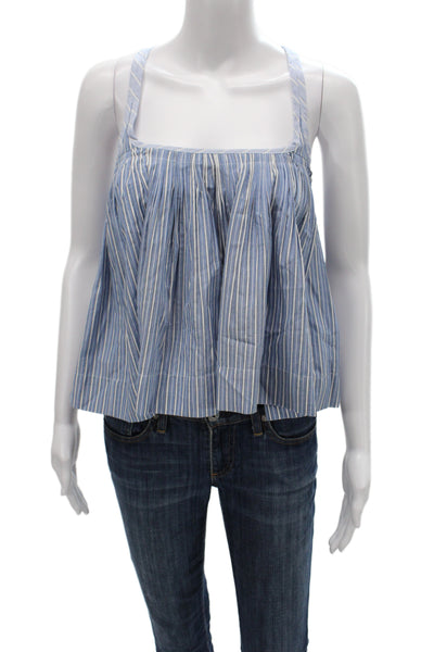 Sea New York Women Striped Cotton Square Neck Camisole Sleeveless Top Size M