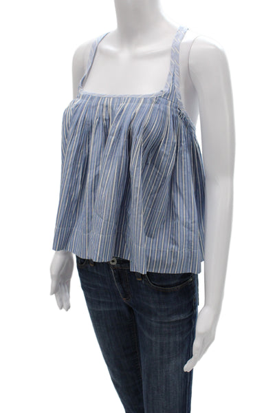 Sea New York Women Striped Cotton Square Neck Camisole Sleeveless Top Size M