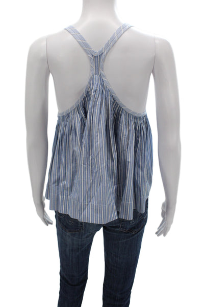 Sea New York Women Striped Cotton Square Neck Camisole Sleeveless Top Size M
