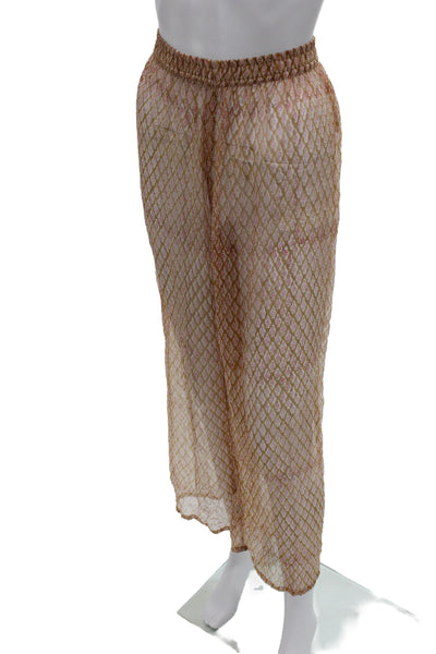 Vicente Ganesha Ibiza Womens Cropped Silk Argyle Boho Pants Size One Size