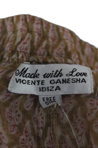 Vicente Ganesha Ibiza Womens Cropped Silk Argyle Boho Pants Size One Size