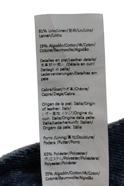Loewe Unisex Adults Straight Floral High Waist Cotton Jeans Blue Size 32