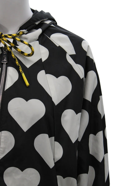 Renuar Women Windbreaker Black Geometric Zip Long Sleeve Polyester Size 2XL