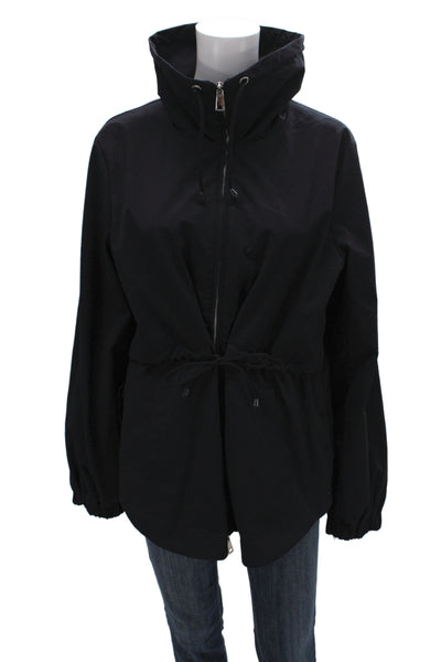 Renuar Women Black Anorak Drawstring Polyester Long Sleeve Casual Size XL