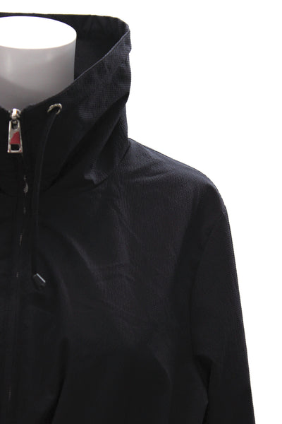 Renuar Women Anorak Jacket Black Drawstring Long Sleeve Size L