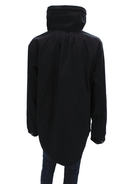 Renuar Women Anorak Jacket Black Drawstring Long Sleeve Size L