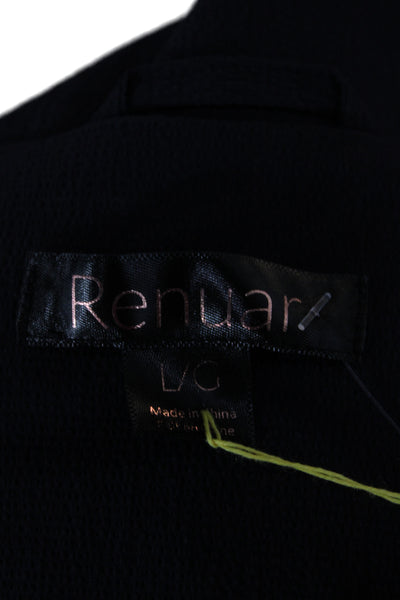 Renuar Women Anorak Jacket Black Drawstring Long Sleeve Size L