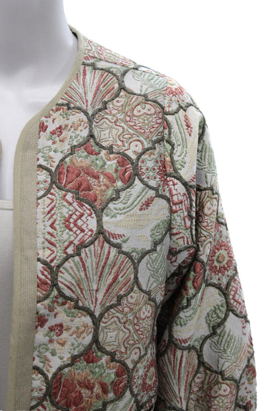 Summum Womens Quilted Geometric Multicolor Jacket Size 34
