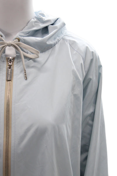Nikki Jones Women Windbreaker Jacket Blue Zip Long Sleeve Casual Size XL