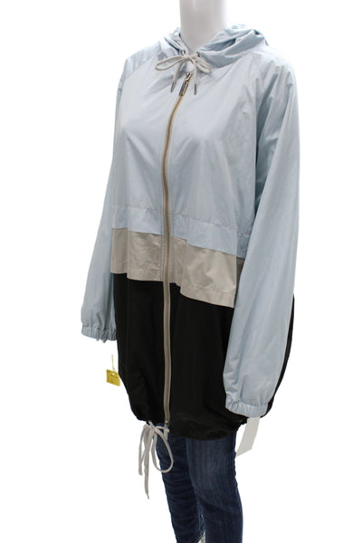Nikki Jones Women Windbreaker Jacket Blue Zip Long Sleeve Casual Size XL