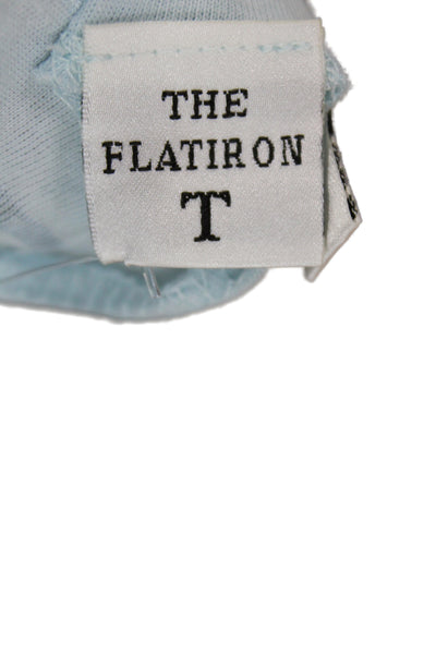 Flat Iron Workshop Women Basic Striped Boat Neck 3/4 Sleeve T-Shirt Blue Size M