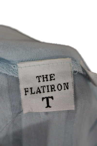 Flat Iron Workshop Women Blue T-Shirt Boat Neck 3/4 Sleeve Striped Size XS