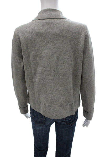 Tribal Womens Basic Jacket Gray Collared Long Sleeve 50% Viscose Size M