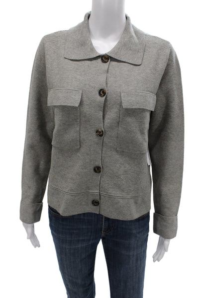 Tribal Women Gray Collar Button Long Sleeve Viscose Blend Basic Jacket Size 2XL