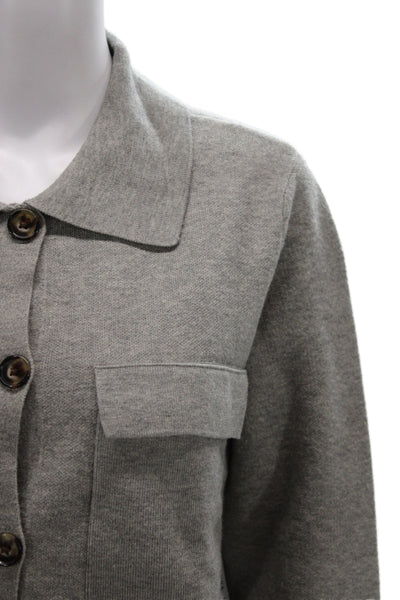 Tribal Women Gray Collar Button Long Sleeve Viscose Blend Basic Jacket Size 2XL