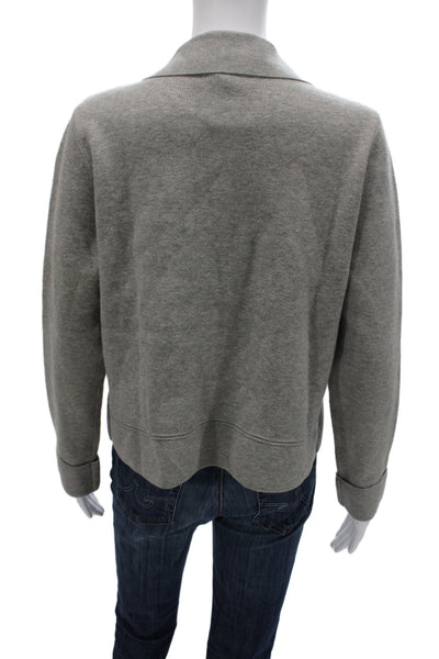 Tribal Womens Basic Jacket Gray Button Long Sleeve Viscose Petite Size S