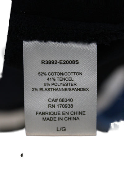 Renuar Women Basic Jacket Black Collared Button 52% Cotton Long Sleeve Size L