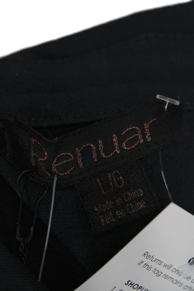 Renuar Women Basic Jacket Black Collared Button 52% Cotton Long Sleeve Size L
