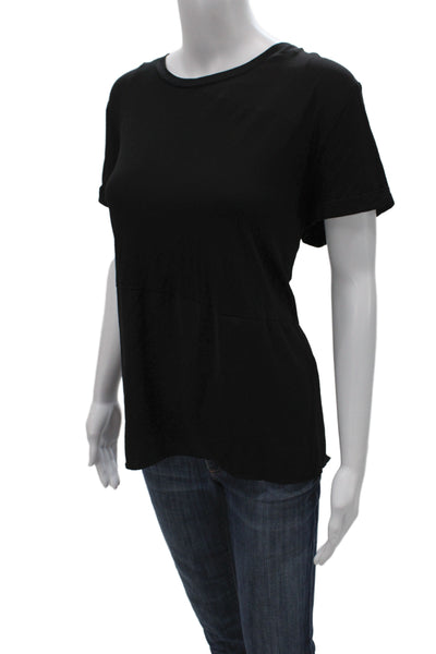 Renuar Women Basic Black Short Sleeve T-Shirt Round Neck Size XL