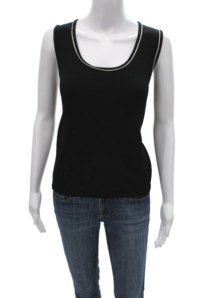 Renuar Womens Black Sleeveless Scoop Neck Basic Tank Top Size M