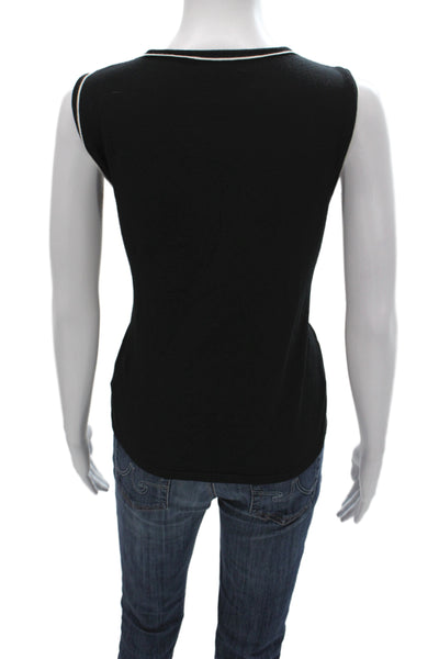 Renuar Womens Black Sleeveless Scoop Neck Basic Tank Top Size M