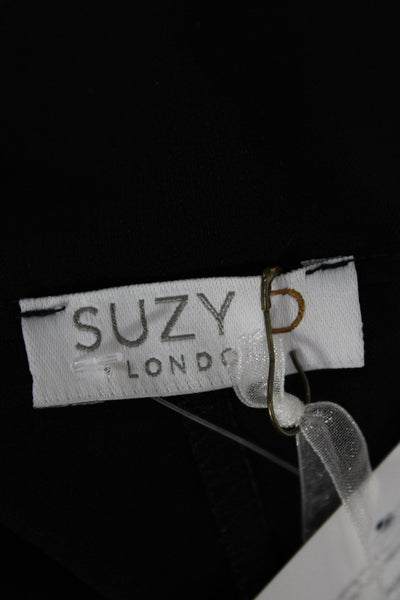 Suzy D Women Basic Black Boat Neck 3/4 Sleeve Polyester Blouse Size S