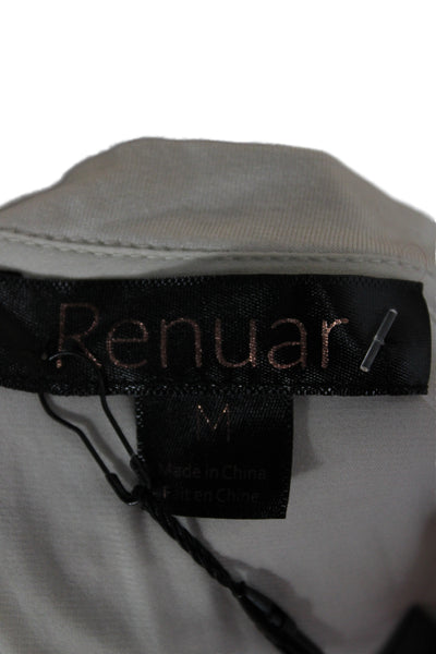 Renuar Women Basic Beige Crew Neck Short Sleeve T-Shirt 100% Polyester Size M