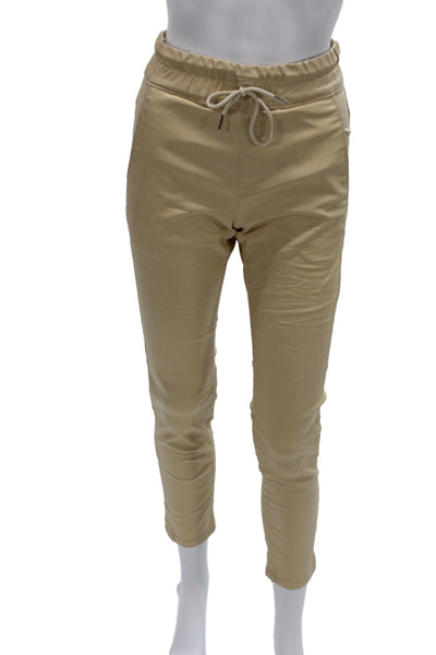 Flog Women Jogger Pants Beige Drawstring Casual Size 24