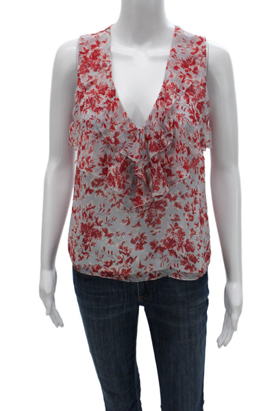 Intermix Women Silk Floral V Neck Sleeveless Camisole Blouse Multicolor Size S