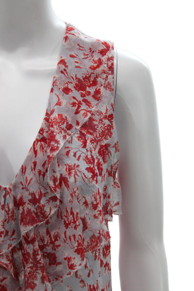 Intermix Women Silk Floral V Neck Sleeveless Camisole Blouse Multicolor Size S
