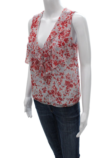 Intermix Women Silk Floral V Neck Sleeveless Camisole Blouse Multicolor Size S