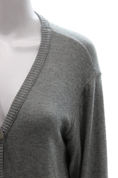 Three Dots Womens Cardigan Sweater Gray V Neck Long Sleeve Modal Size S