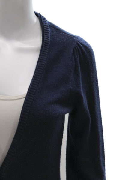 Design History Women Cardigan Blue V-Neck Long Sleeve Size S