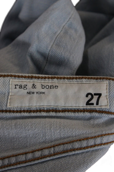 Rag & Bone Women Ankle Jeans Blue Mid Rise Button Cotton Size 27