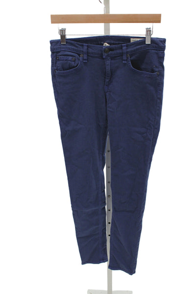 Rag & Bone Jean Womens Skinny Jeans Blue Mid Rise Button 31 Inseam Size 29