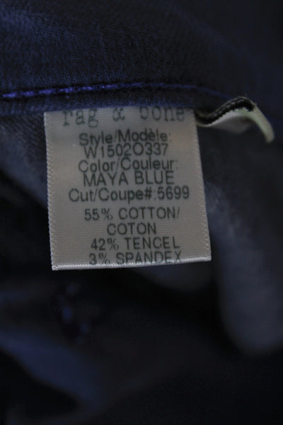 Rag & Bone Jean Womens Skinny Jeans Blue Mid Rise Button 31 Inseam Size 29