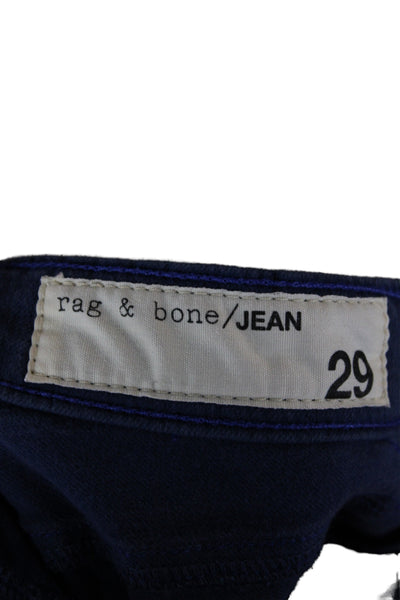 Rag & Bone Jean Womens Skinny Jeans Blue Mid Rise Button 31 Inseam Size 29