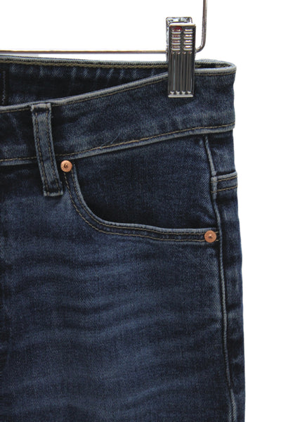 Paige Women Blue Ankle Jeans Mid Rise 30 Inseam Cotton Blend Size 27