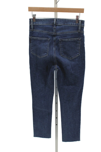 Paige Women Blue Ankle Jeans Mid Rise 30 Inseam Cotton Blend Size 27