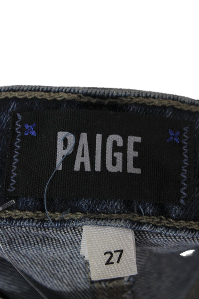Paige Women Blue Ankle Jeans Mid Rise 30 Inseam Cotton Blend Size 27