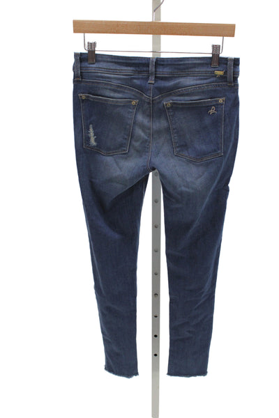 DL1961 Womens Skinny Blue Mid Rise Jeans Button Cotton Blend Size 28