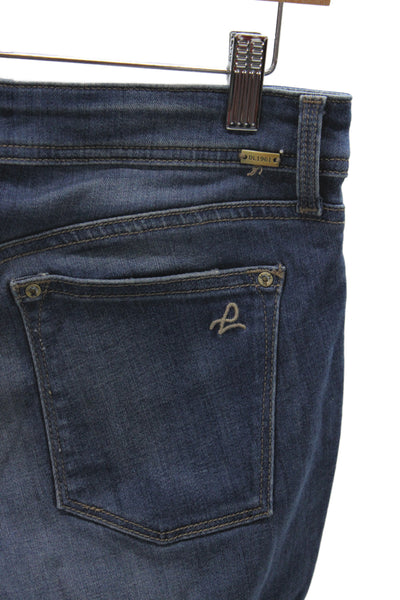 DL1961 Womens Skinny Blue Mid Rise Jeans Button Cotton Blend Size 28