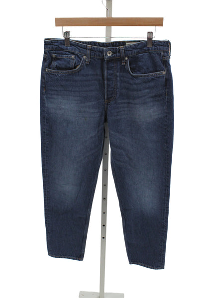 Rag & Bone Womens Straight Jeans Blue High Rise Cotton Size 28