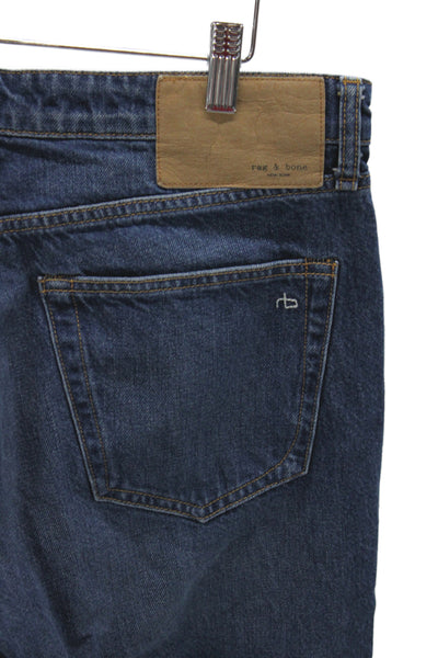 Rag & Bone Womens Straight Jeans Blue High Rise Cotton Size 28