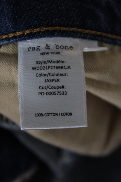 Rag & Bone Womens Straight Jeans Blue High Rise Cotton Size 28