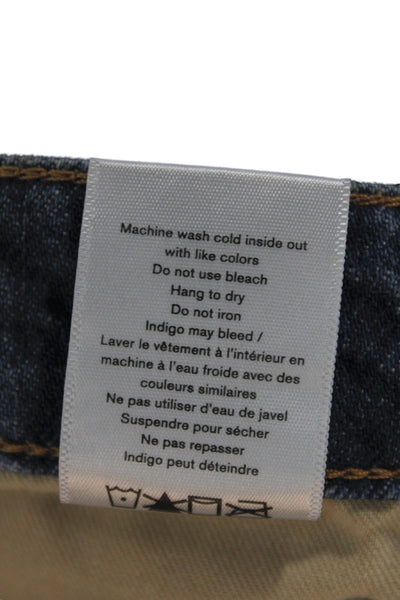 Rag & Bone Womens Straight Jeans Blue High Rise Cotton Size 28
